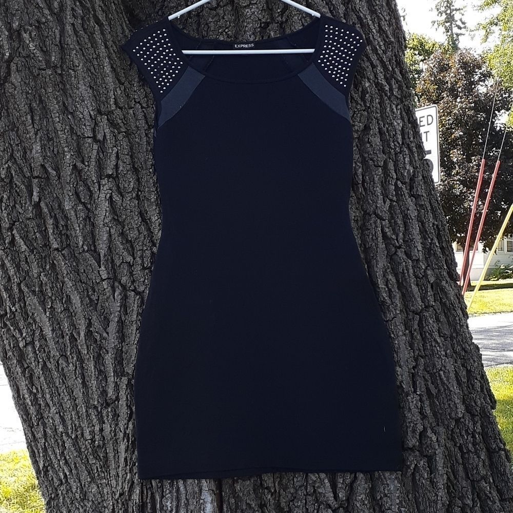 Express Bling Leather Accent Sleeveless Mini‎ Dress